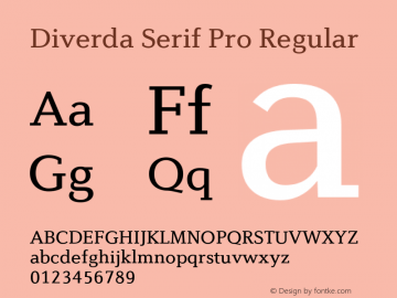 Diverda Serif Pro Version 2.00 Font Sample