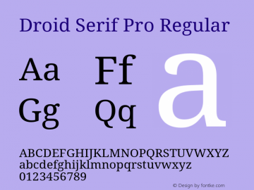Droid Serif Pro Version 1.01图片样张