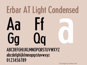 Erbar AT Light Condensed Version 1.00 Font Sample