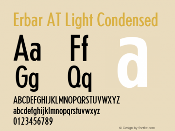 Erbar AT Light Condensed Version 1.00图片样张