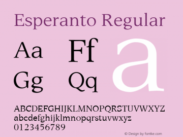 Esperanto Version 1.00 Font Sample