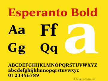 Esperanto Bold Version 1.00 Font Sample