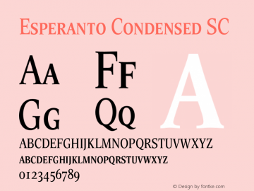 Esperanto Condensed SC Version 1.00 Font Sample