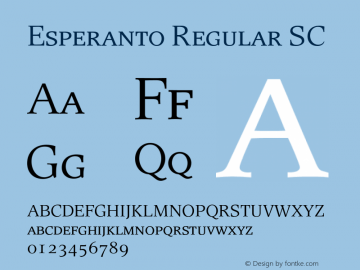 Esperanto SC Version 1.00 Font Sample