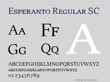 Esperanto SC Version 1.00 Font Sample