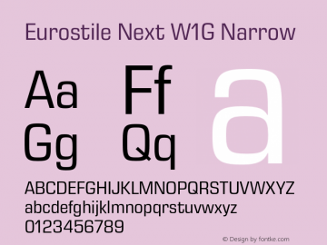 Eurostile Next W1G Nr Version 1.00 Font Sample