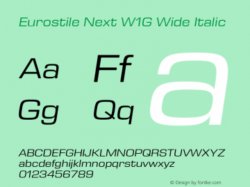 Eurostile Next W1G Wide Italic Version 1.00图片样张