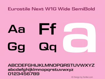 Eurostile Next W1G Wide SmBd Version 1.00 Font Sample