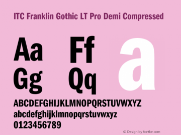 FranklinGothicLTPro-DmCm Version 1.000 Build 1000 Font Sample