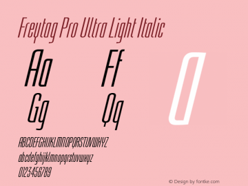 Freytag Pro Ultra Light Italic Version 1.01图片样张