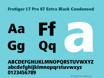 FrutigerLTPro-ExtraBlackCn Version 2.000 Build 1000 Font Sample