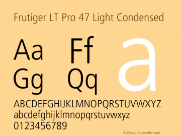 FrutigerLTPro-LightCn Version 2.000 Build 1000 Font Sample