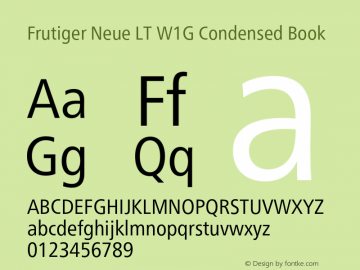 FrutigerNeueLTW1G-CnBook Version 2.100 Font Sample