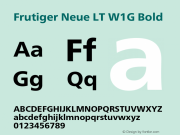 FrutigerNeueLTW1G-Heavy Version 2.100 Font Sample