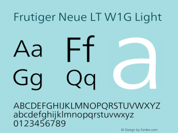 FrutigerNeueLTW1G-Light Version 2.300 Font Sample