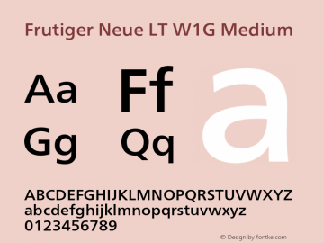 FrutigerNeueLTW1G-Medium Version 2.100 Font Sample