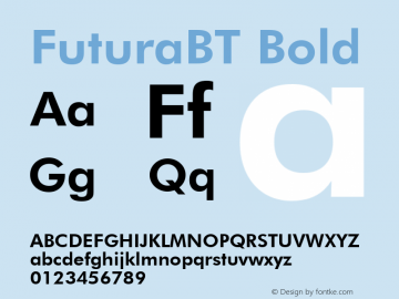 FuturaBT Bold Version 3.10, build 33, s3图片样张