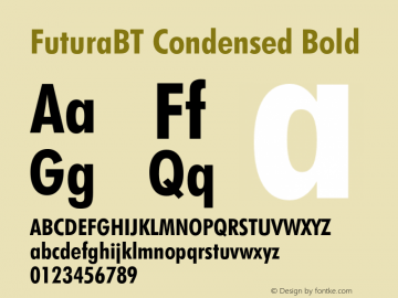 FuturaBT Cond Bold Version 3.10, build 16, s3图片样张