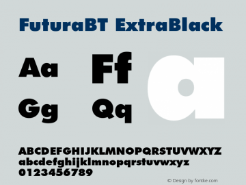 FuturaBT ExtraBlack Version 3.10, build 19, s3图片样张