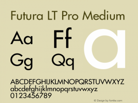 FuturaLTPro-Medium Version 2.000 Build 1000 Font Sample