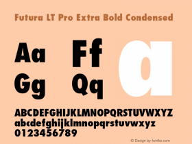 Futura LT Pro XBold Cond Version 1.00 Build 1000 Font Sample