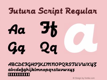 Futura Script Version 1.00 Font Sample