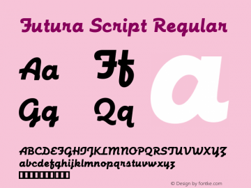 Futura Script Version 1.00 Font Sample