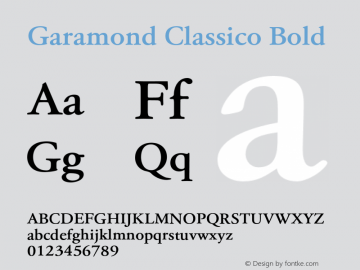 Garamond Classico Bold Version 1.00图片样张