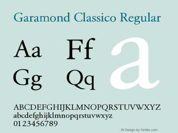 Garamond Classico Version 1.00图片样张