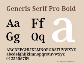 Generis Serif Pro Bold Version 1.11图片样张