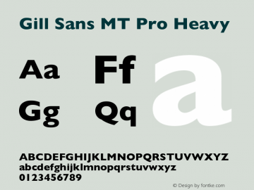 Gill Sans MT Pro Heavy Version 1.00 Build 1000图片样张