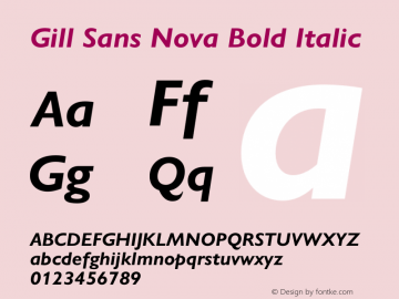 Gill Sans Nova Bold Italic Version 1.00图片样张