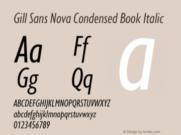 Gill Sans Nova Cn Book It Version 1.00 Font Sample