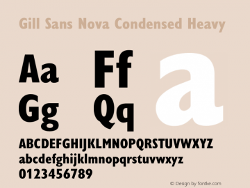 Gill Sans Nova Cn Heavy Version 1.00 Font Sample