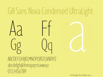 Gill Sans Nova Cn UltraLight Version 1.00图片样张