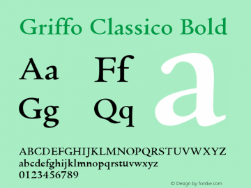 Griffo Classico Bold Version 1.00图片样张