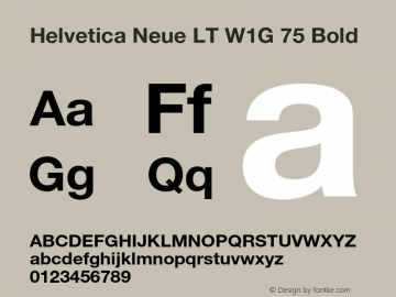 HelveticaNeueLTW1G-Bd Version 3.000 Build 1000 Font Sample