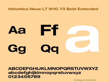 HelveticaNeueLTW1G-BdEx Version 2.000 Build 1000 Font Sample