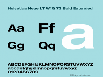 HelveticaNeueLT W1G 53 Ex Bold Version 2.000 Build 1000 Font Sample