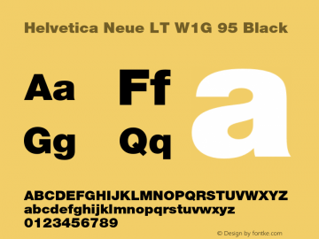 HelveticaNeueLTW1G-Blk Version 3.000 Build 1000 Font Sample