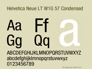 HelveticaNeueLTW1G-Cn Version 2.000 Build 1000 Font Sample