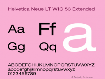 HelveticaNeueLTW1G-Ex Version 2.000 Build 1000 Font Sample