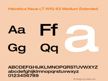 HelveticaNeueLT W1G 63 MdEx Version 2.000 Build 1000 Font Sample