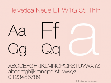 HelveticaNeueLTW1G-Th Version 3.000 Build 1000 Font Sample