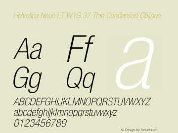 HelveticaNeueLTW1G-ThCnO Version 2.000 Build 1000 Font Sample