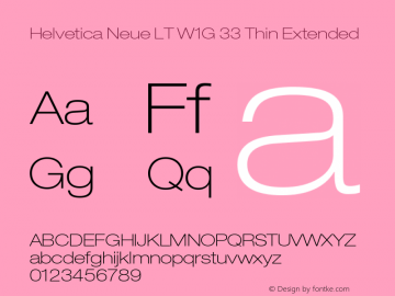 HelveticaNeueLT W1G 33 ThEx Version 2.000 Build 1000 Font Sample