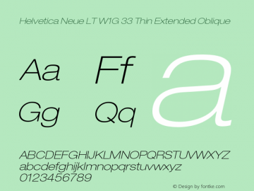 HelveticaNeueLTW1G-ThExO Version 2.000 Build 1000 Font Sample
