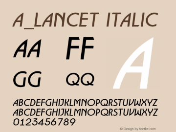 a_Lancet Italic 1998; 1.2 Font Sample