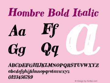 Hombre Bold Italic Version 1.10, build 7, s3图片样张