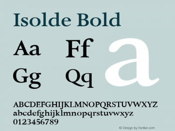 Isolde Bold Version 1.00 Font Sample